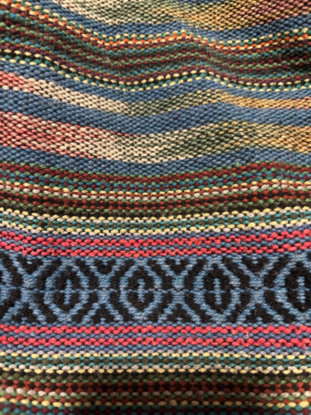 Handwoven Multicolor Striped Shoulder Bag - Boho Tote - Picture 4 of 10